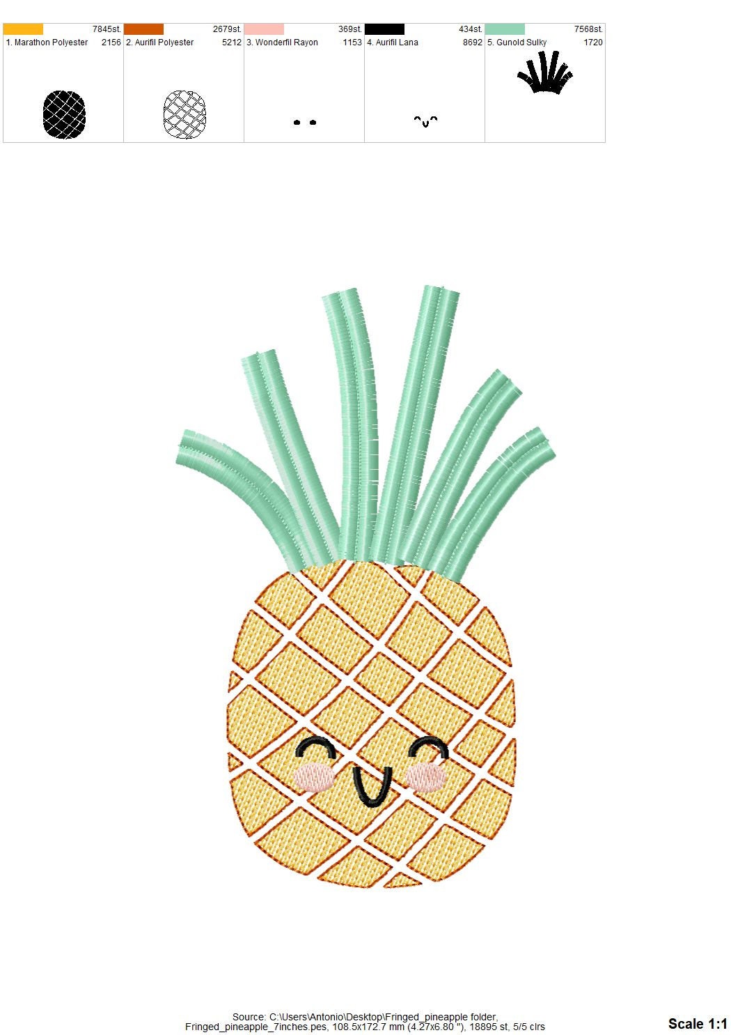 Cute Little Fringed Pineapple