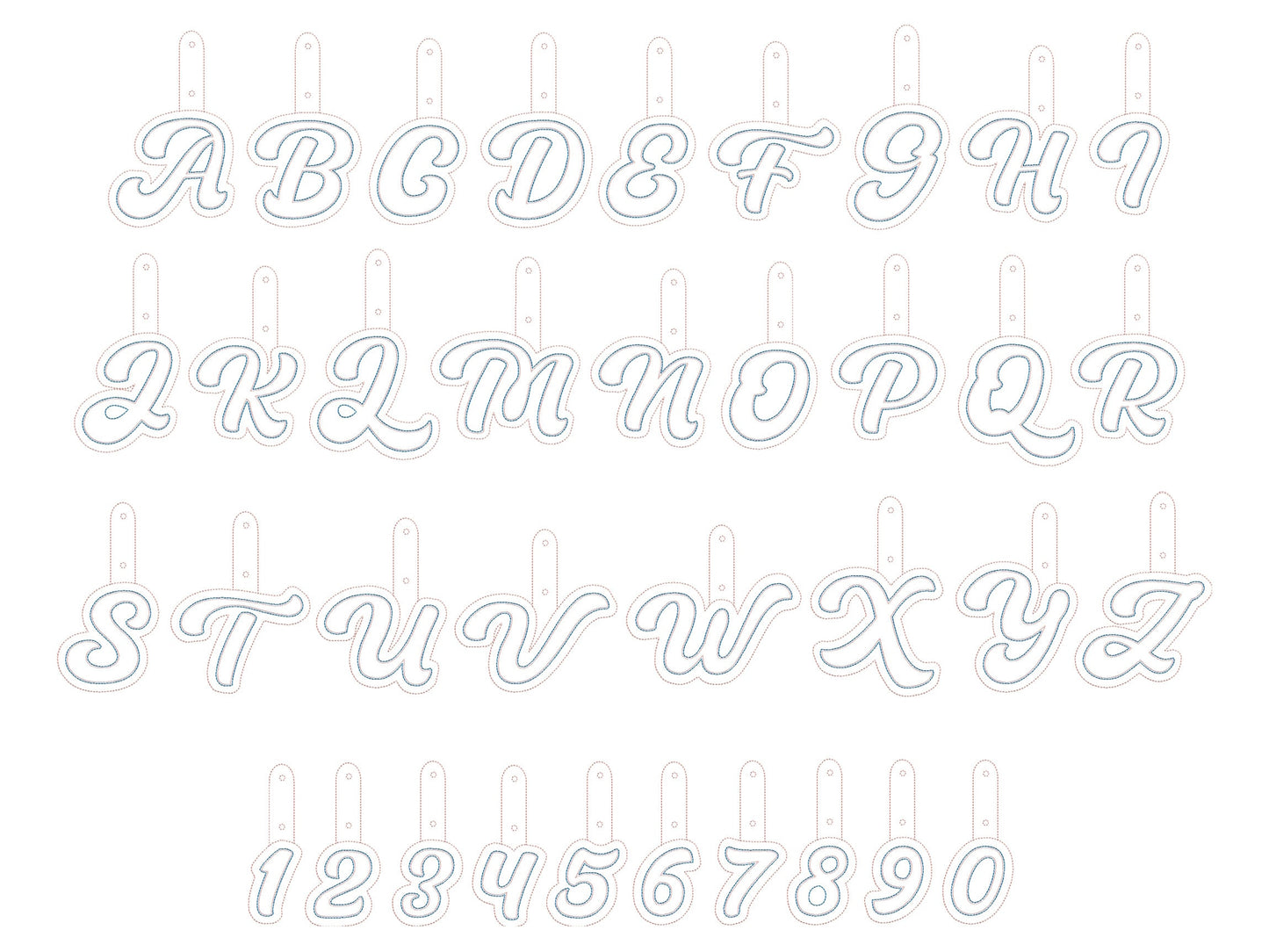 Puffy Puff Foam Handwritten Monogram Keychain