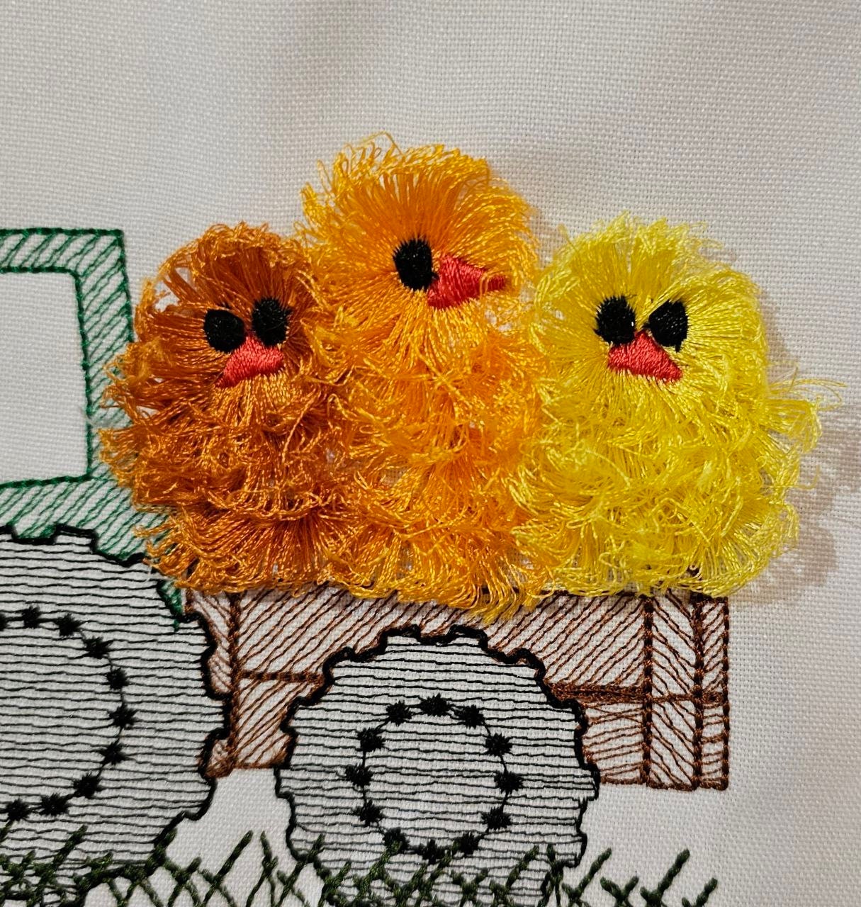 Easter Tractor with Fringed Chick