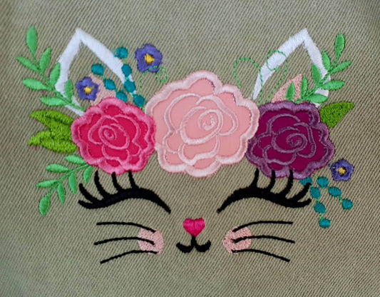 Kitty Face with Shabby Chic Rose Crown