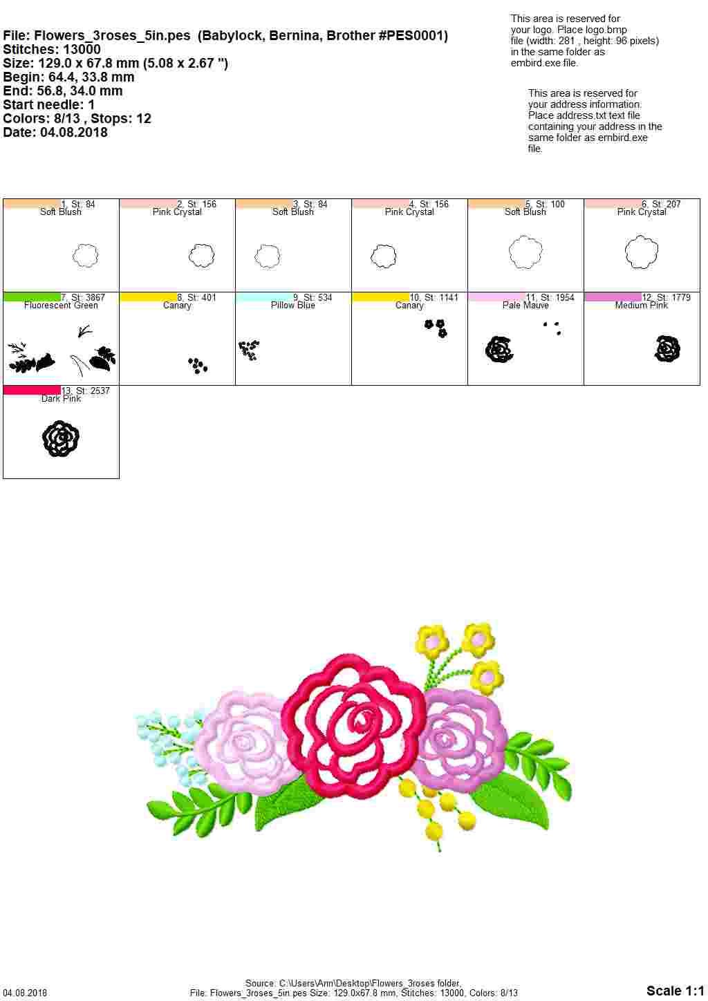 Shabby Chic Rose Flower Applique