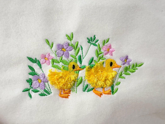 Fringed Little Ducks Floral Garden