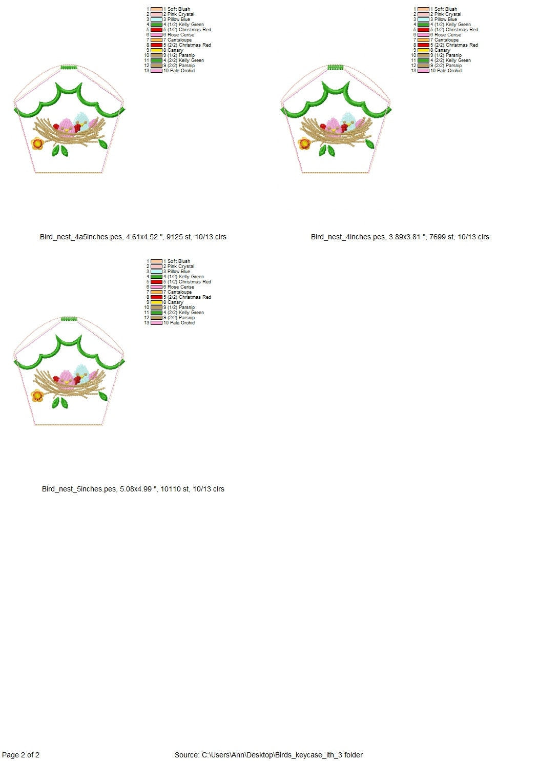 Birds Family Nest Set Key Case