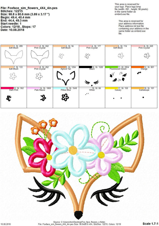 Pretty Eyes Fox Face Applique