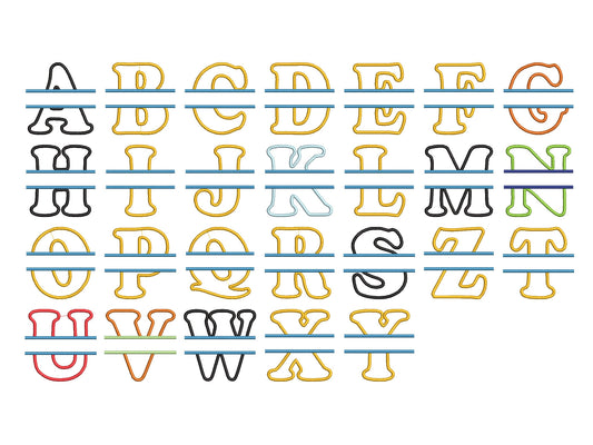 Split Monogram Applique and mini Font Set