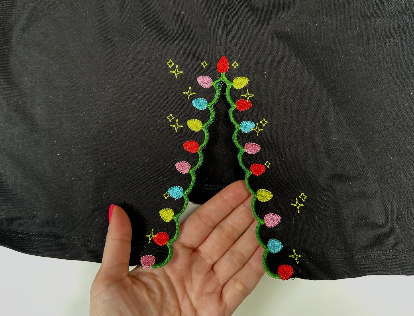 Sparkling Christmas Lights Split Side Seam