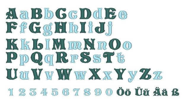 Split Ampersand machine embroidery applique and mini font Set size 4, 5