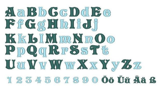 Split Ampersand machine embroidery applique and mini font Set size 4, 5