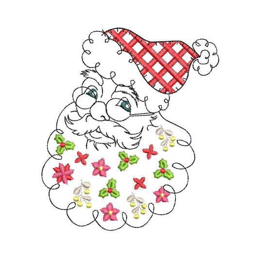 Quick Light Stitch Doodle Beard Santa