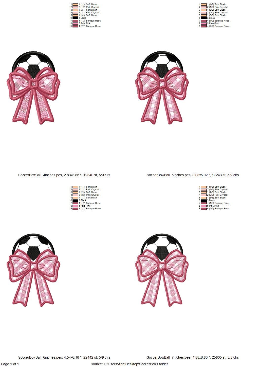 Soccer Ball And Gingham Plaid Bow