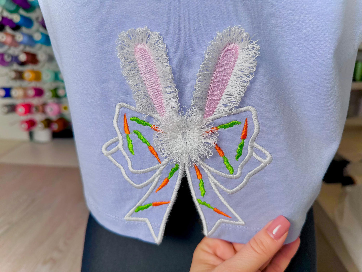 Fringed Easter Bunny and Bow