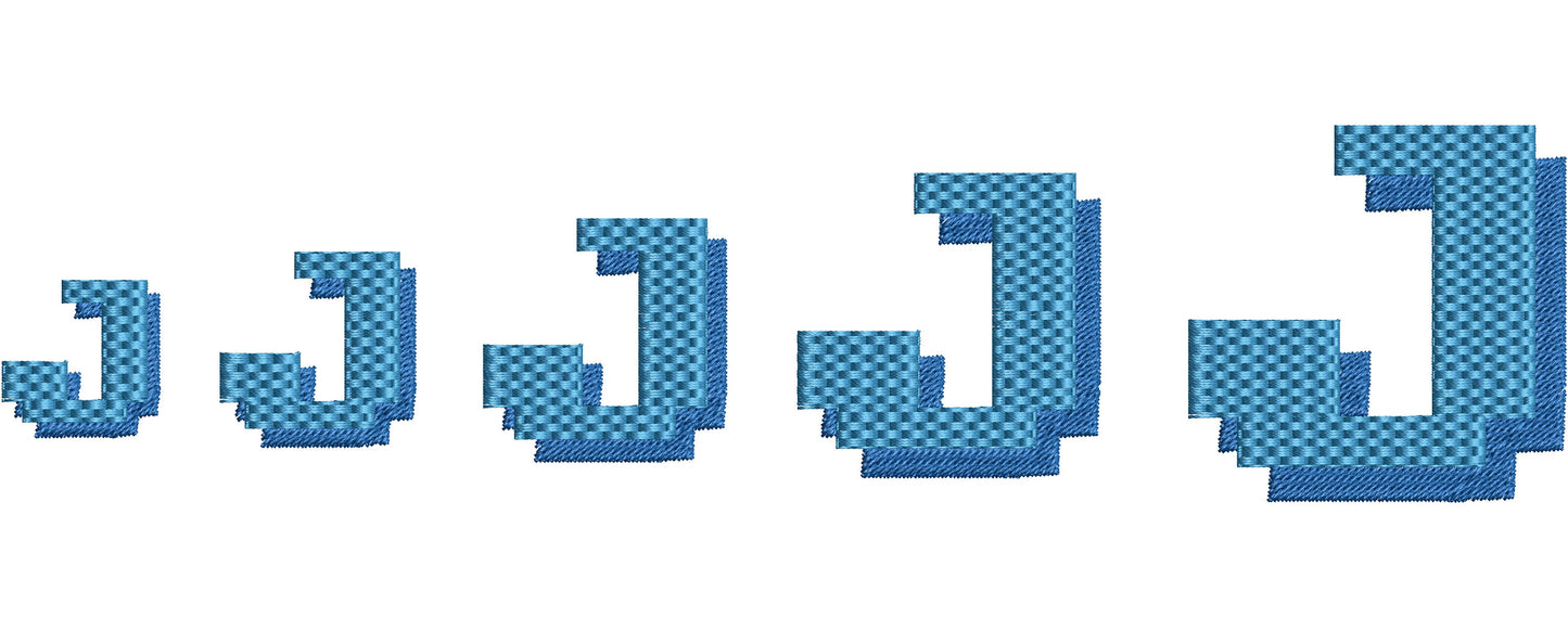 Pixel Miner Bricks Block Type Shadow Font