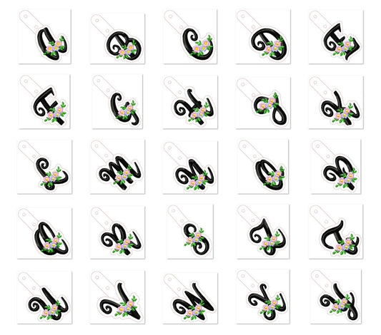 Meadow Floral Monogram Keychain ITH