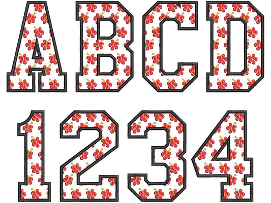 Flower Hibiscus Block Floral Font