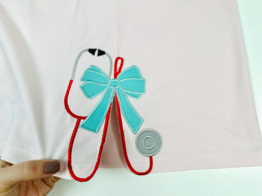 Therapist Medic Stethoscope with Bow Applique