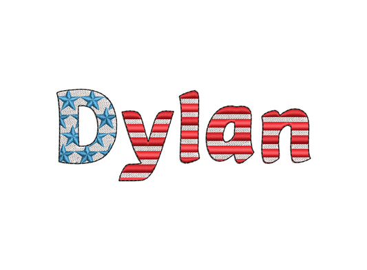 Stars and Stripes Patriotic Font SET of 2 alphabet fill stitch Monogram