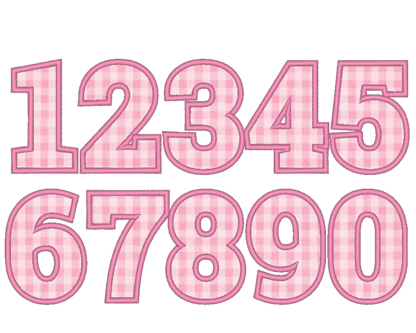 Bold Block Wide Satin Outline Classic Numbers