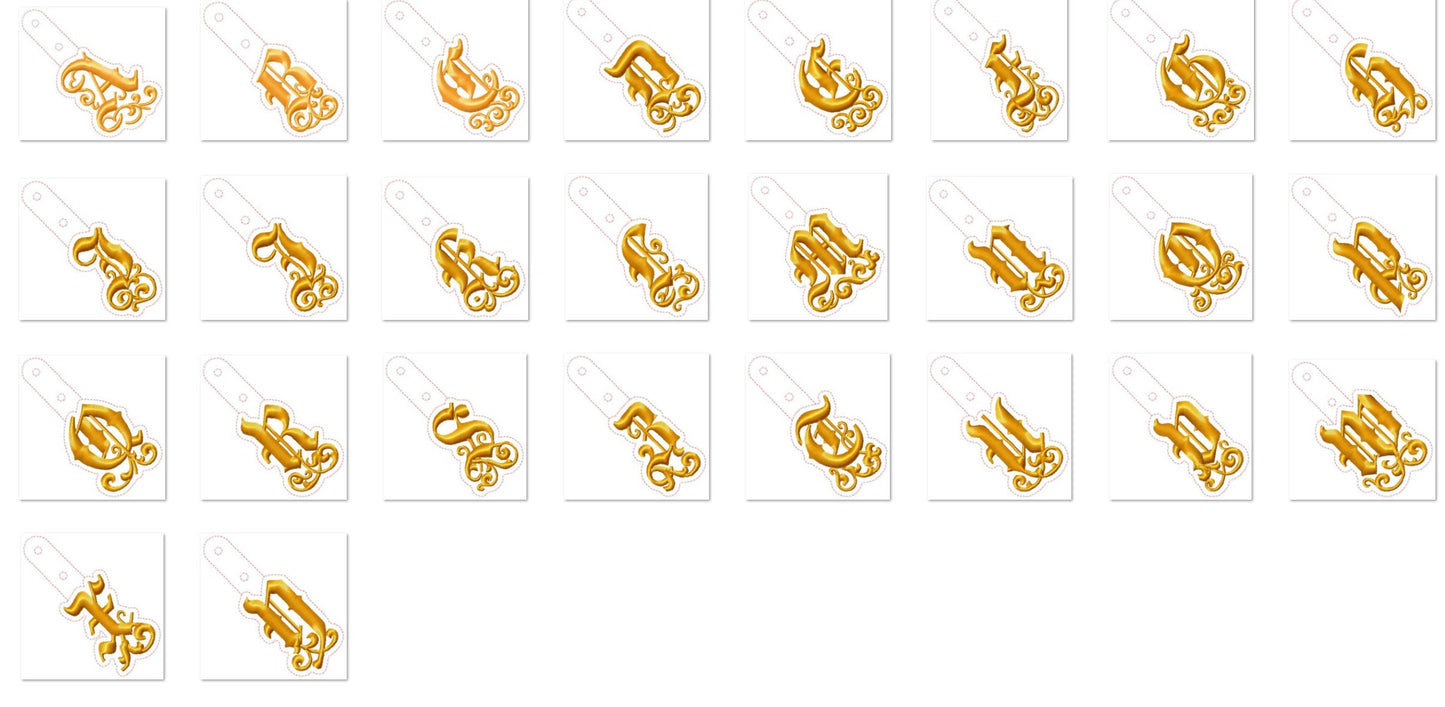 Gothic Monogram Keychain ITH