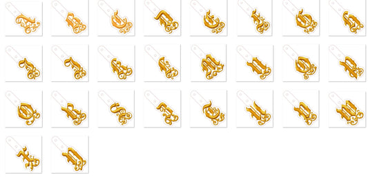 Gothic Monogram Keychain ITH