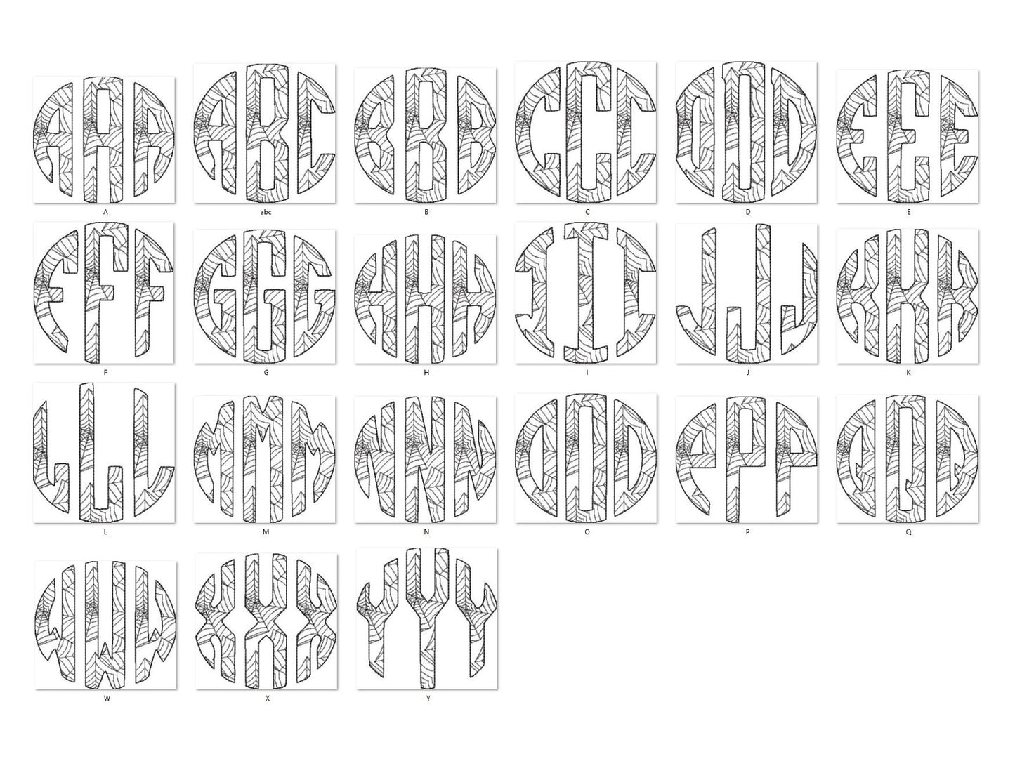 Spider web Monogram A-Z, spooky scare Halloween theme kids three