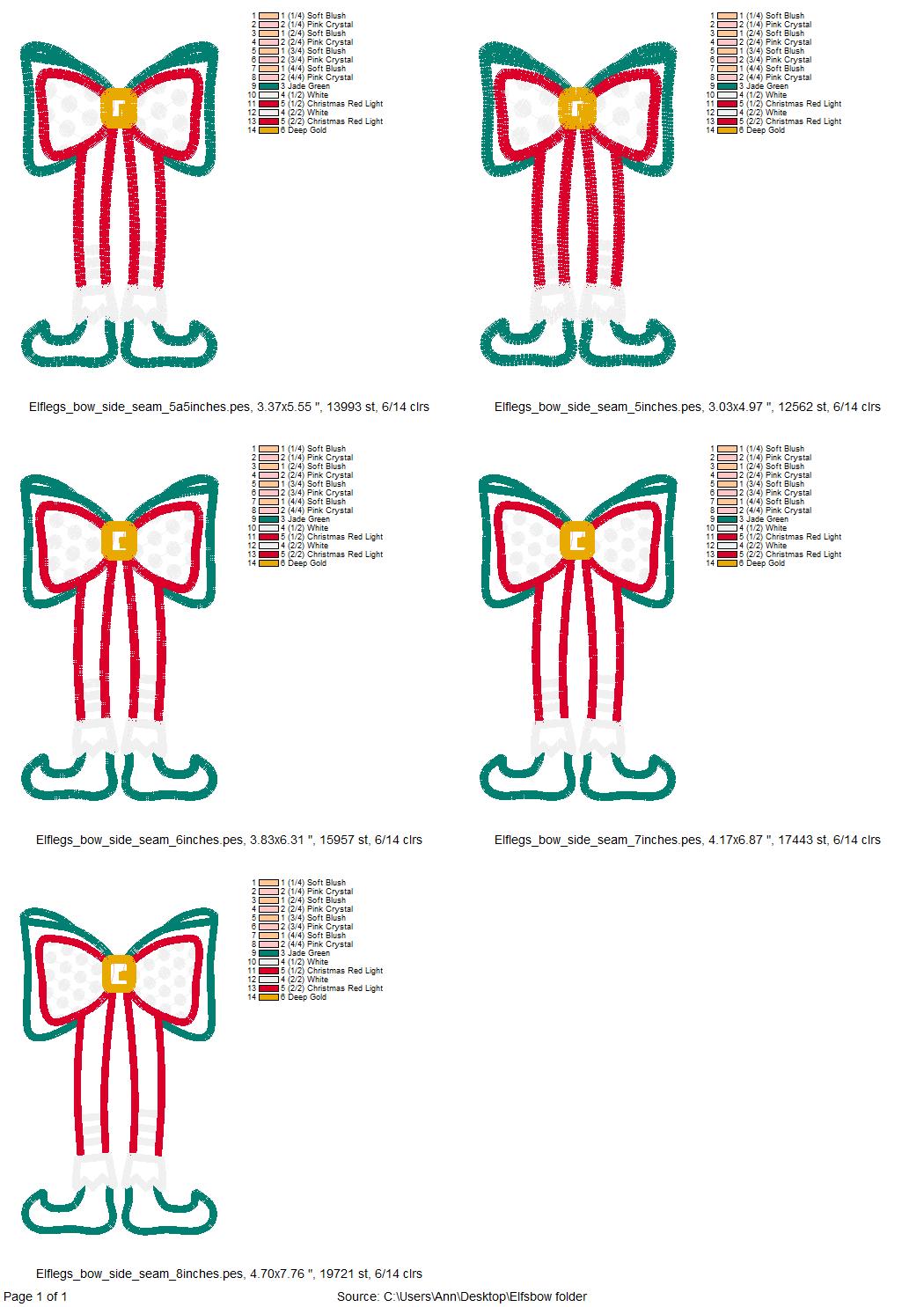Christmas Elf Bow Split Side Seam