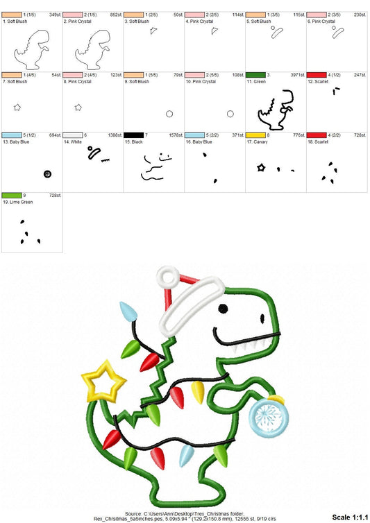 Little Christmas T-Rex Dinosaur with Santa Hat