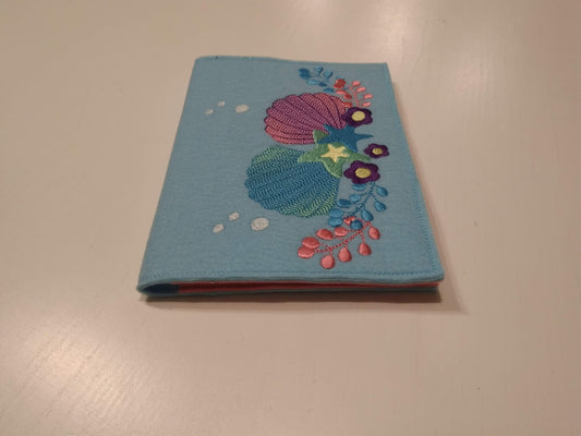 Summer Mermaid Book cover ITH embroidery design great for gifts "In The