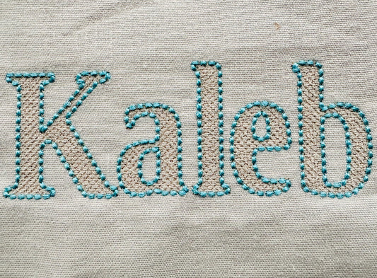 Puffy Bean Stitch Outline Block Type Font