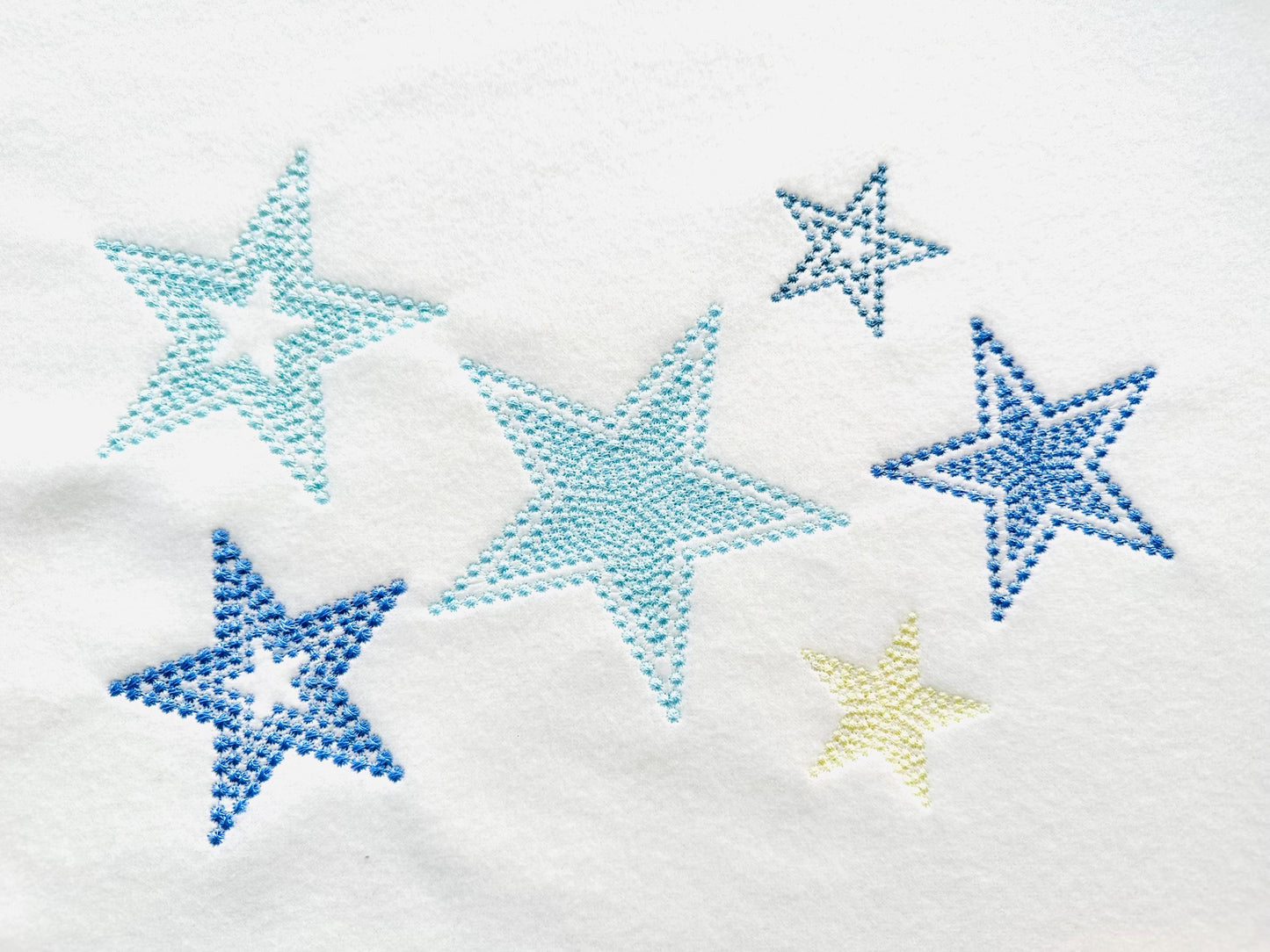Stars pearl stitch outline Star SET of 6 types machine embroidery