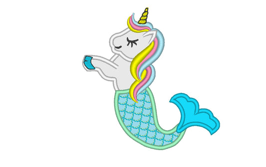 Mermaid Unicron Mermicorn Applique