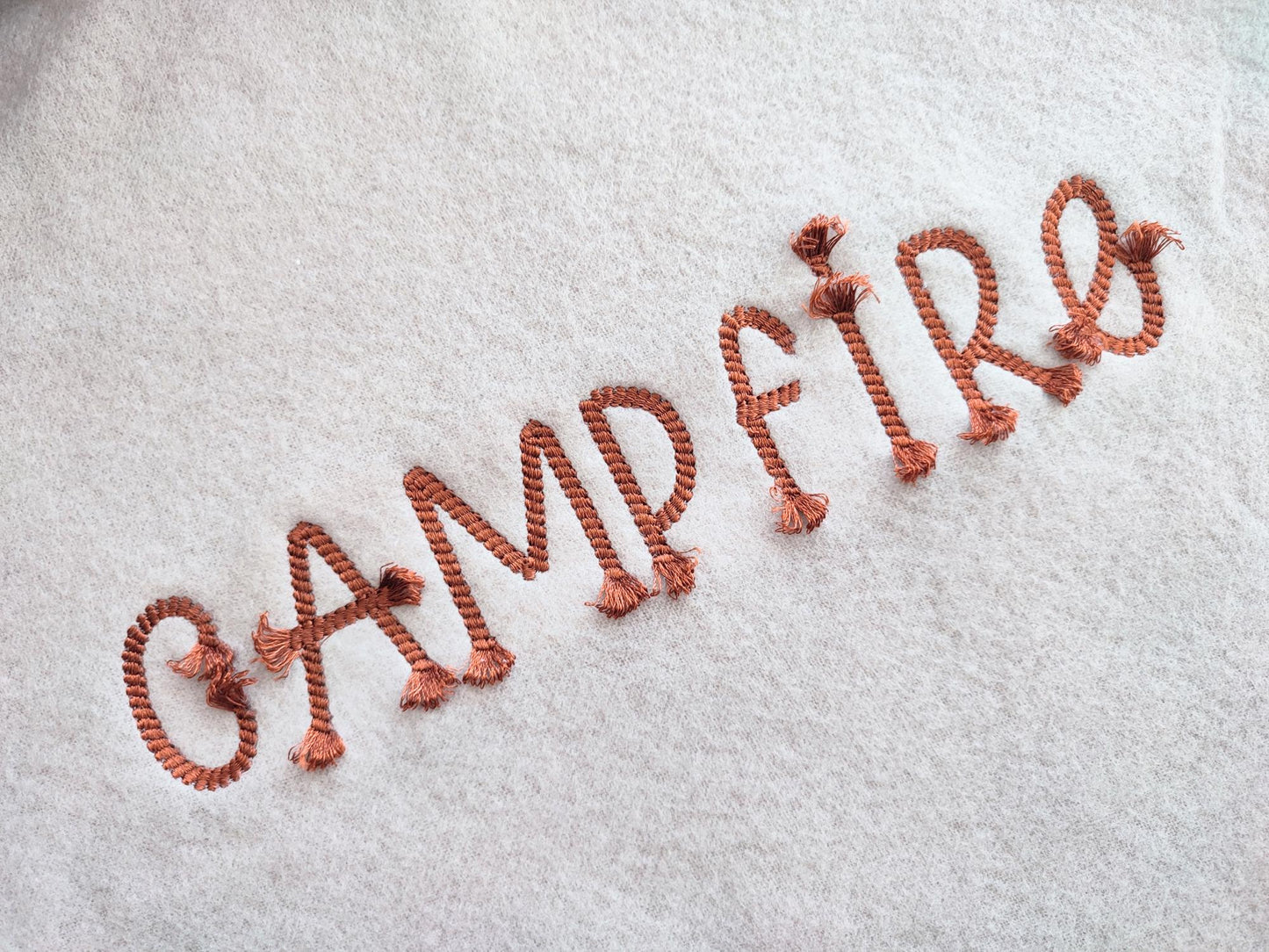 Rope stitch FONT with fringed ends tassel alphabet letters numbers