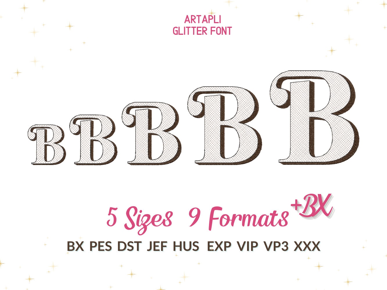 Vintage Glitter HTV vinyl Font