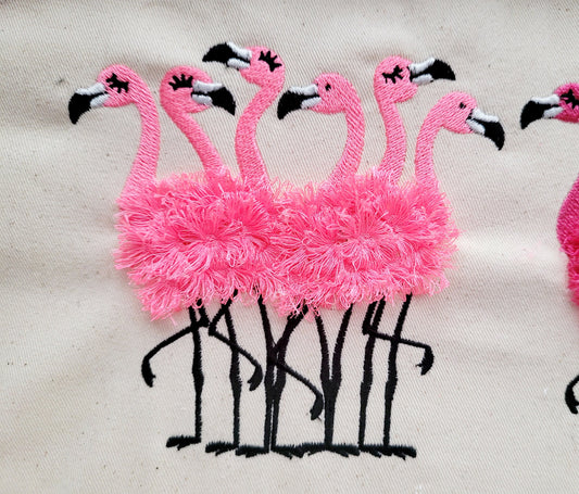 Fringed Flamingo Flock of 6