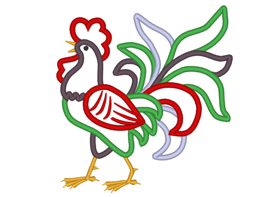 Rooster Applique and Fill Stitch