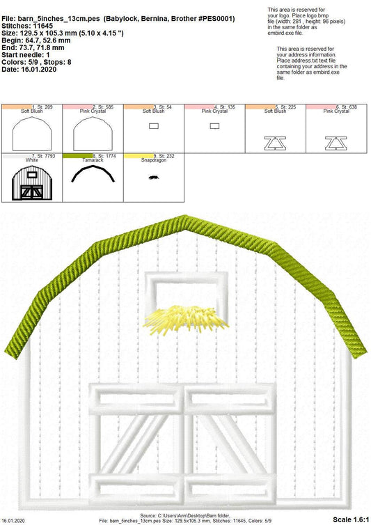 Farm Barn House Applique