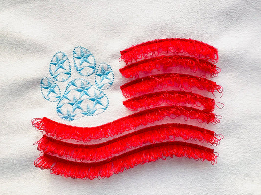 Fringed Patriotic Stars and Stripes Flag