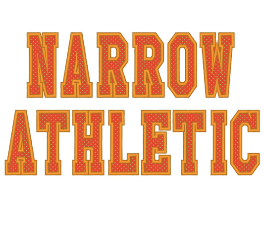 Thin Narrow Athletic Sport Font Applique