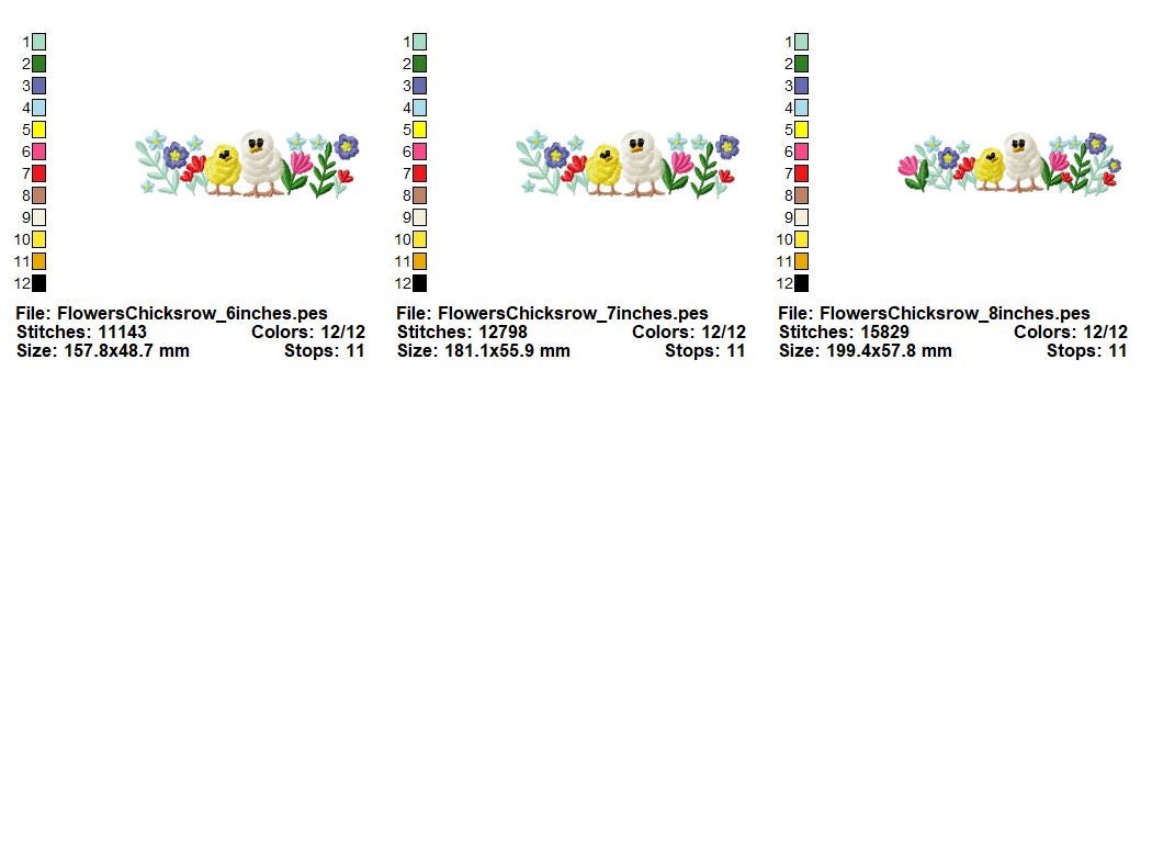 Floral Border Row Fringed Chick