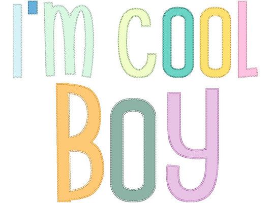 Funny Kids Thin Font Raggedy Applique