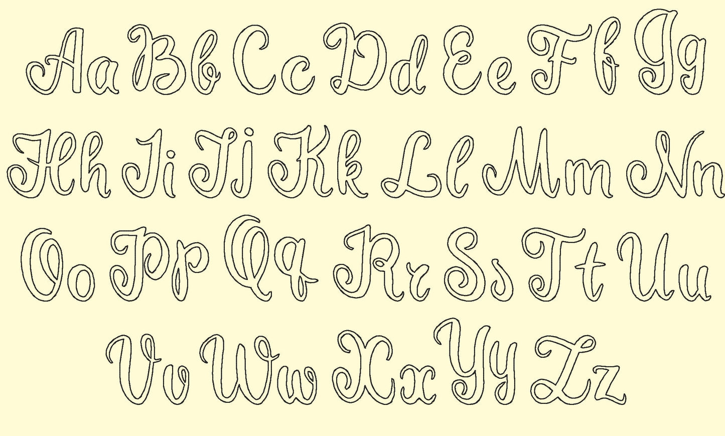 Raggedy Edge Applique Font Becky