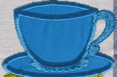 Teacup And Teapot Applique Set of 2