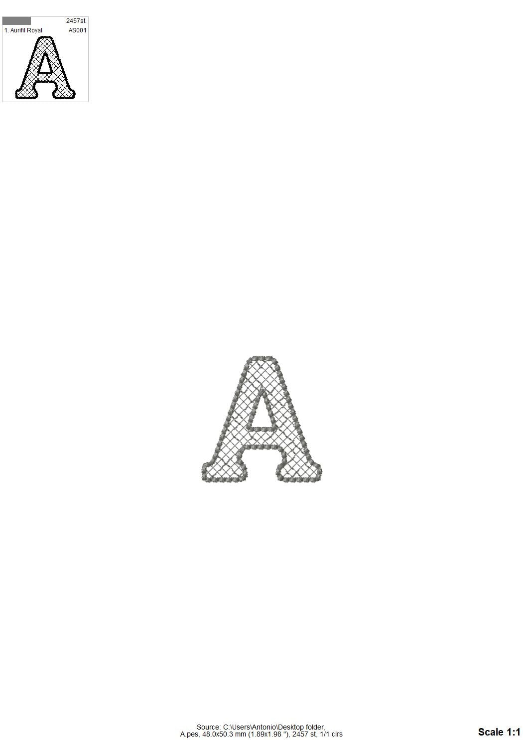 Puffy Bean Stitch Outline Block Font