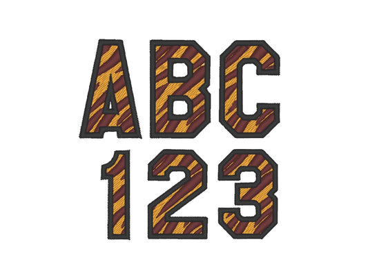 Tiger print embroidery Font MINI sizes machine embroidery designs Tiger