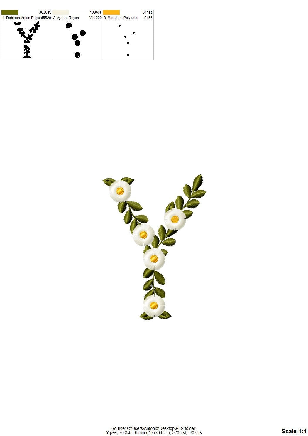 Fringed Daisy Flower Floral Font