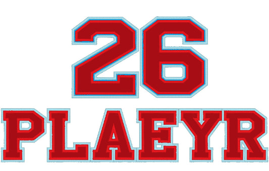 Varsity Collegiate Athletic Block Type Font Applique