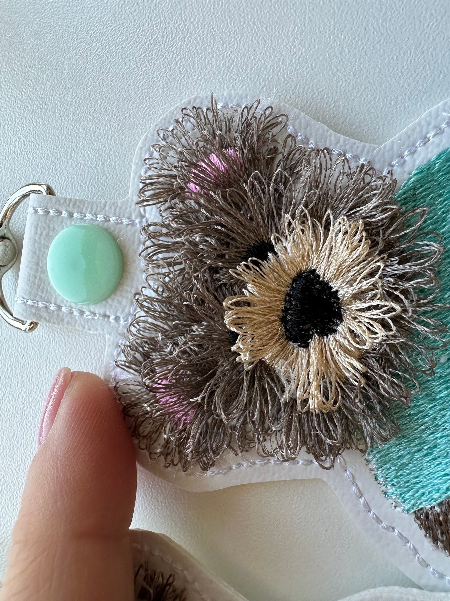 Fringed Teddy Bear Baby Keychain