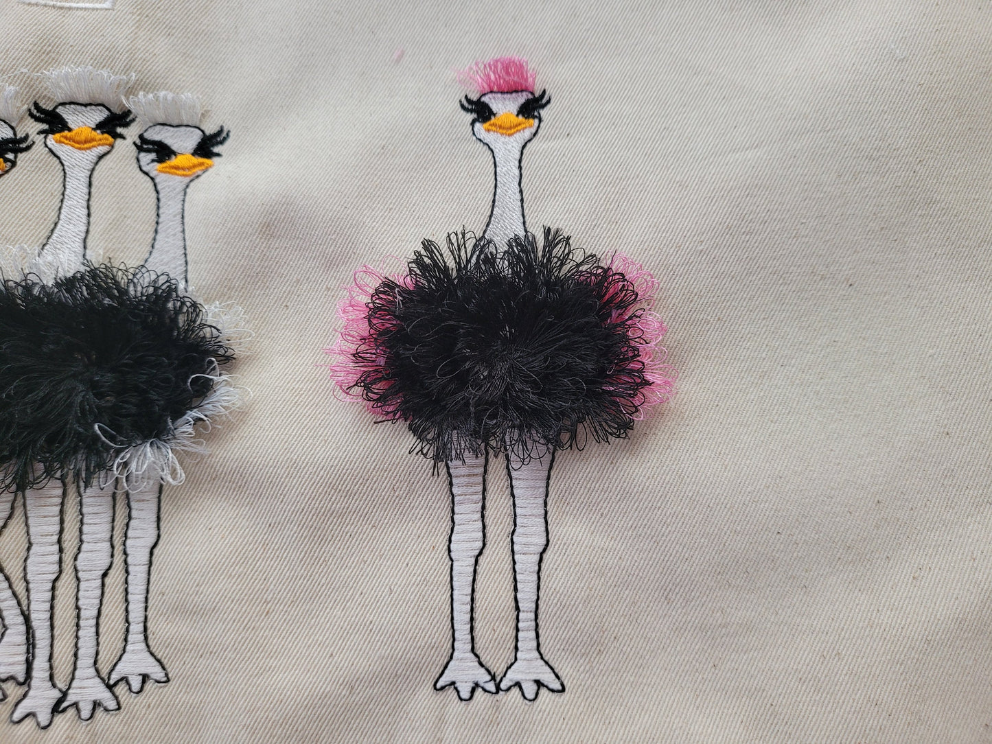 Fringed Single Ostrich