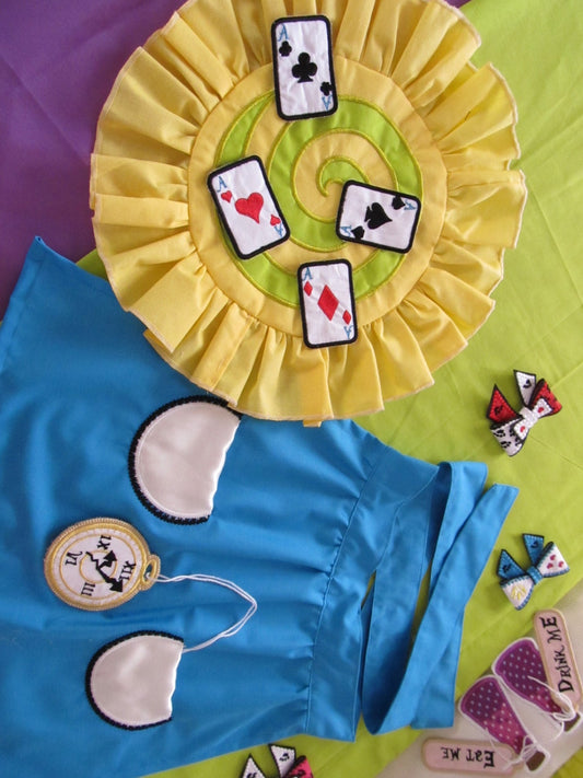 Tea party coasters in-the-hoop ITH and Play cards decoration banner set