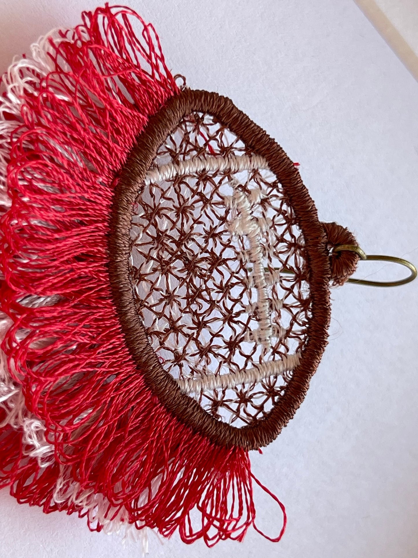 Fringed Sport Football Earrings Charm