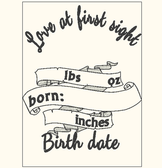 Birth Announcement Template and Mini Font Set